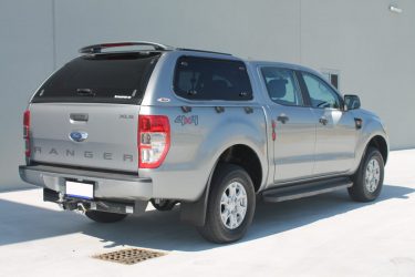 Silver Ford Ranger with canopy installed