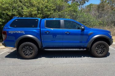 Side view of Blue Ford Ranger Canopy