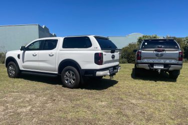 two Ford Ranger utes with canopies