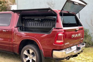 ute canopy installed on RAM ute with all doors open