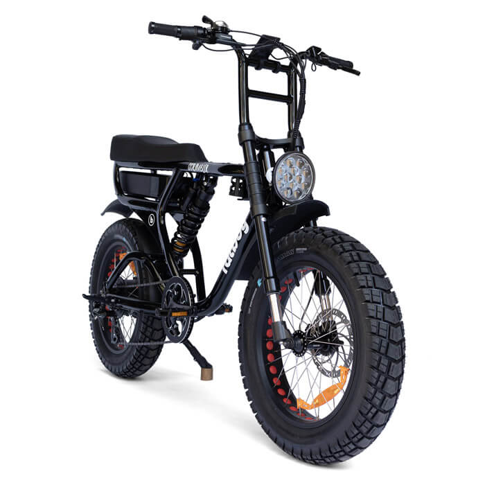 Fatboy electric two seater ebike Scrambler Black Front