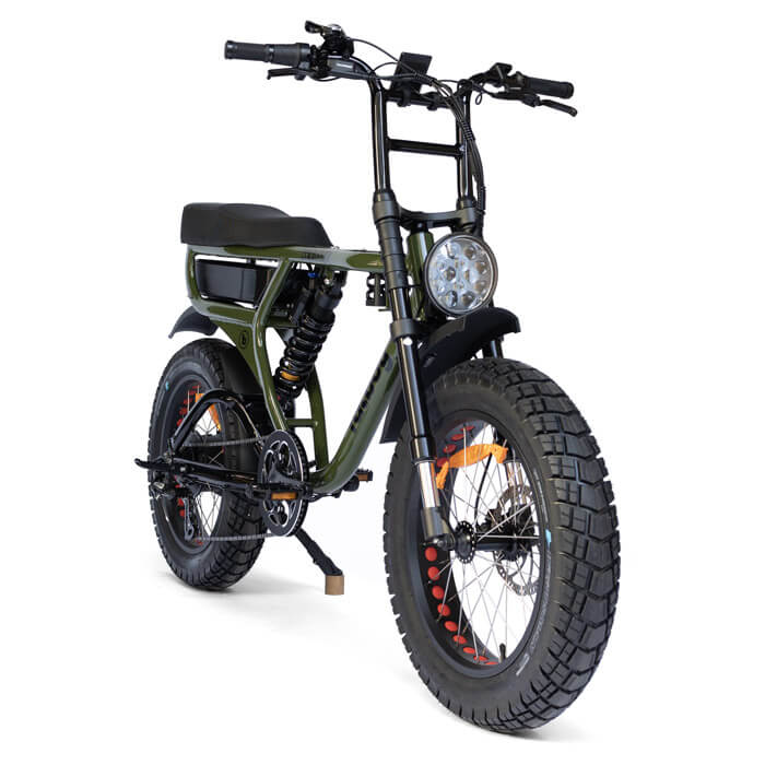 Fatboy electric two seater ebike Scrambler Green Front